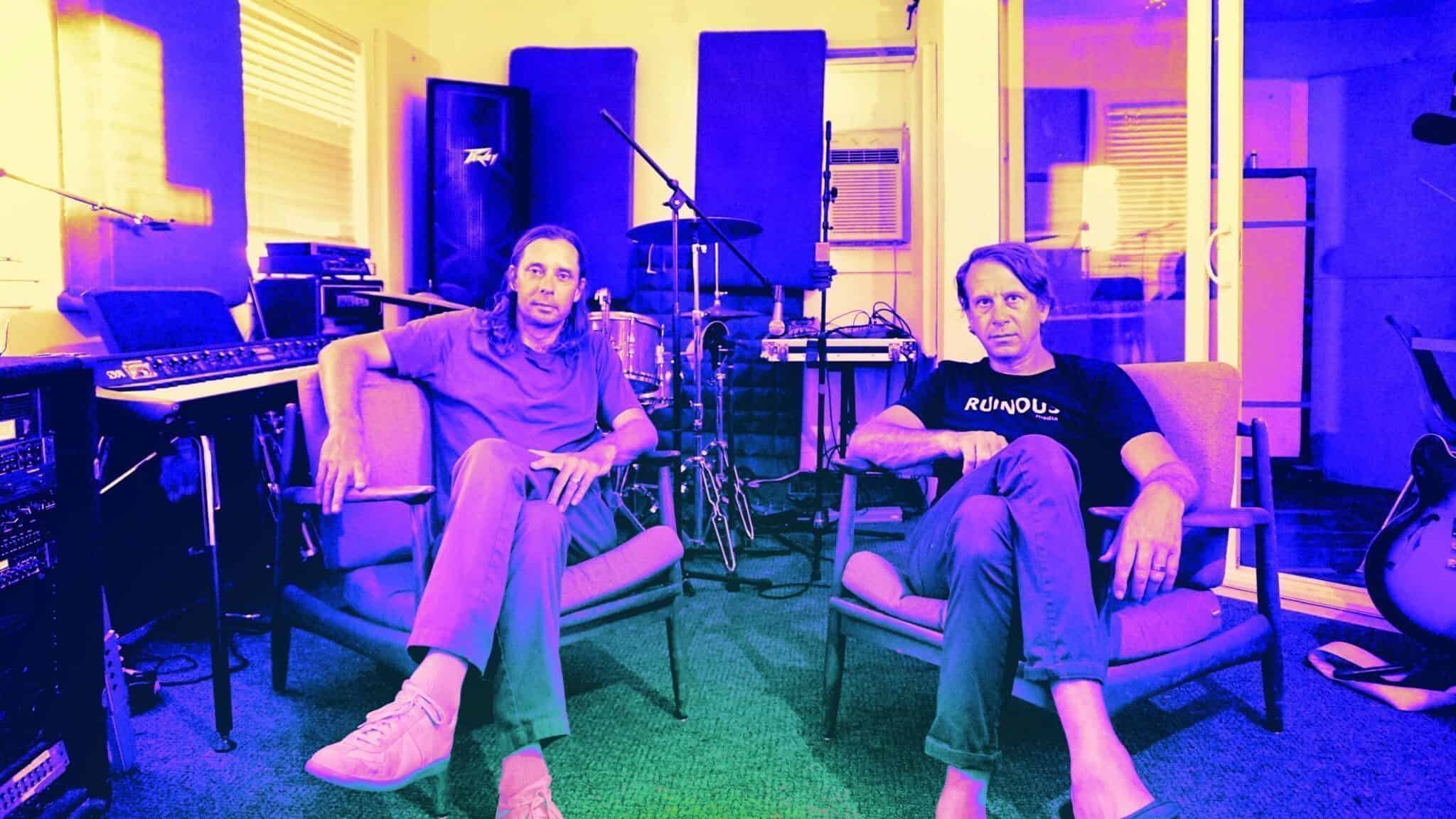 1l copy Cropped-min Co-founders Joe Plummer, left, and Chris Duryee at the Ruinous Media office studio in Seattle.