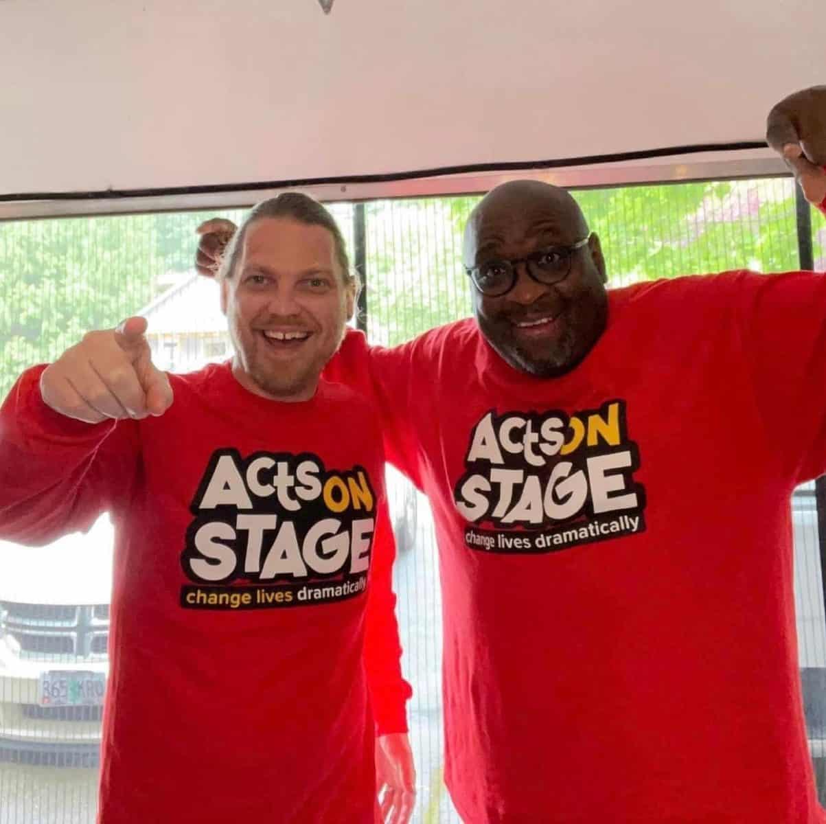 image2 copy 2 Acts On Stage supporter Jess Bielman, left, with Leroy Barber, praises the nonprofit for opening his mind.