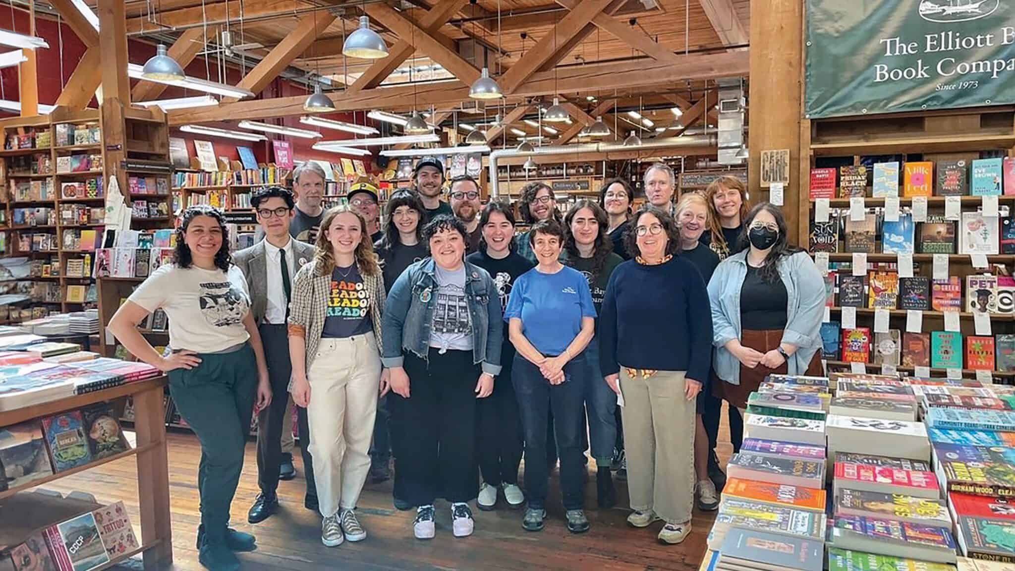 TheElliottBookCompany_IndieBookstoreDay_16x9 A diverse group of staff at Elliott Book Company getting ready for Independent Bookstore Day